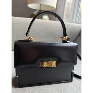 Michelangelo Florence Vintage Leather Handbag Made In Italy Black